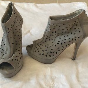 Gray cutout booties